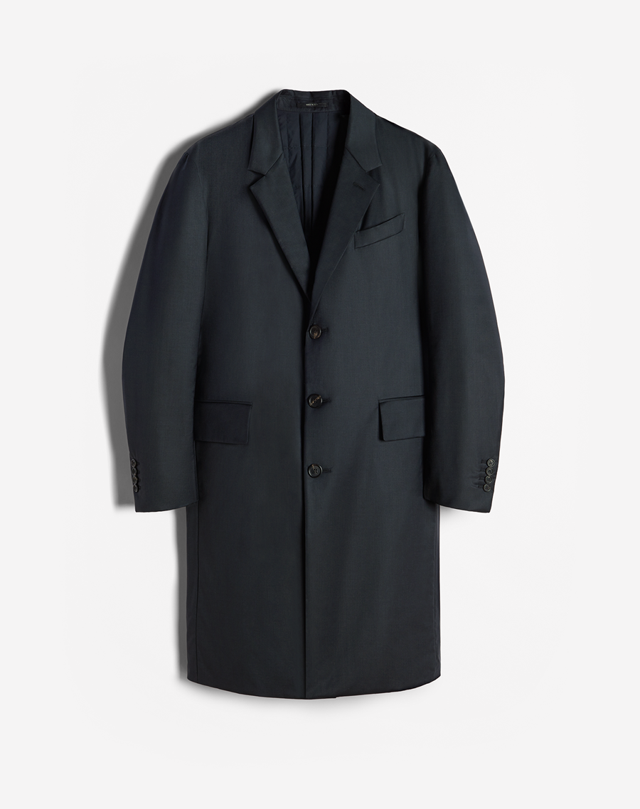 Men's Dark Ink Rollagas Wool Silk Quilt Lined Coat | dunhill UK