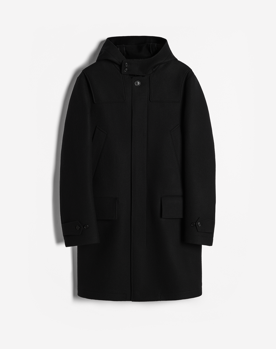 Men's Black/Black Cashmere Jersey Duffle Coat | dunhill TW Online Store