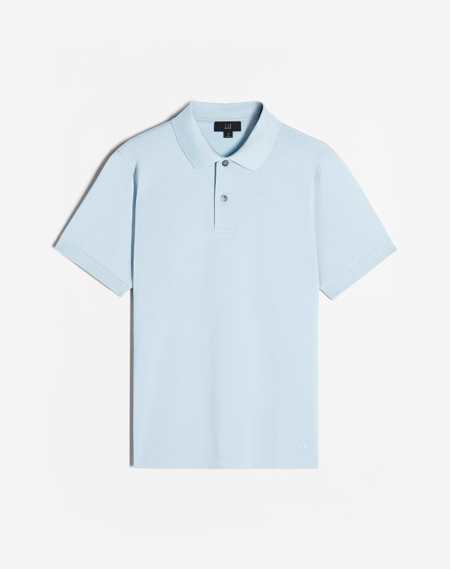 Men's Blue Alfred Dunhill Insignia Cotton Short Sleeve Polo dunhill
