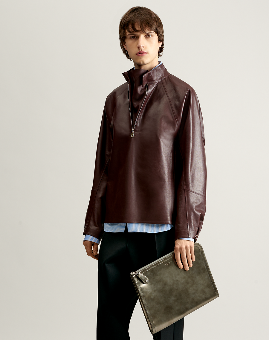 美品定価約50万円！　dunhill　レザー　レーシングスモッグ　レザーブルゾン メンズ レザー レーシング スモック | dunhill(ダンヒル)公式