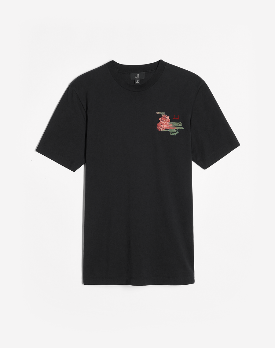 ダンヒル dunhill アブストラクト フローラル Tシャツ カットソー メンズ アルフレッド・ダンヒル インシグニア コットン ショート