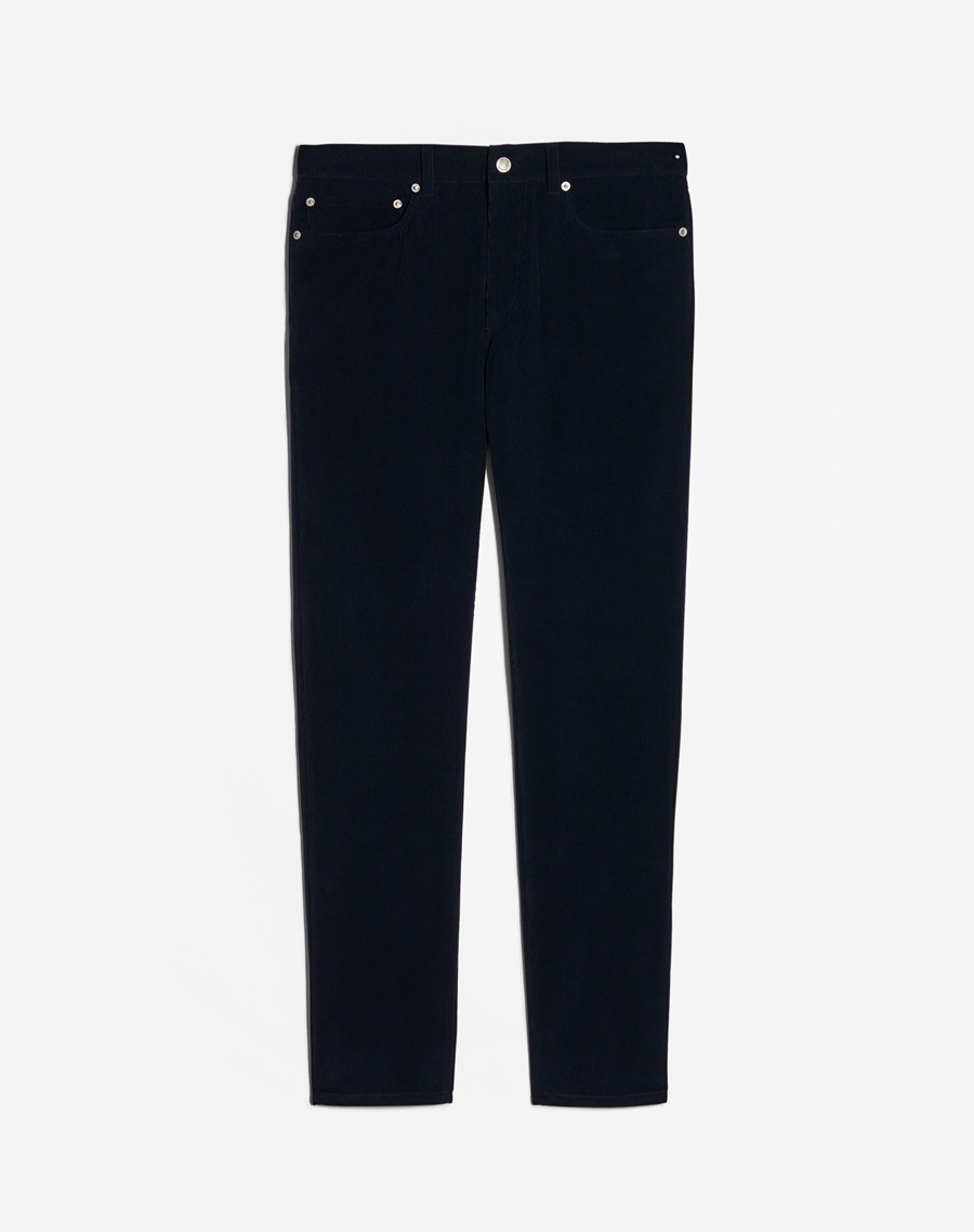 Men's Dark Ink Cotton Cashmere Corduroy 5 Pocket Trousers | dunhill US ...