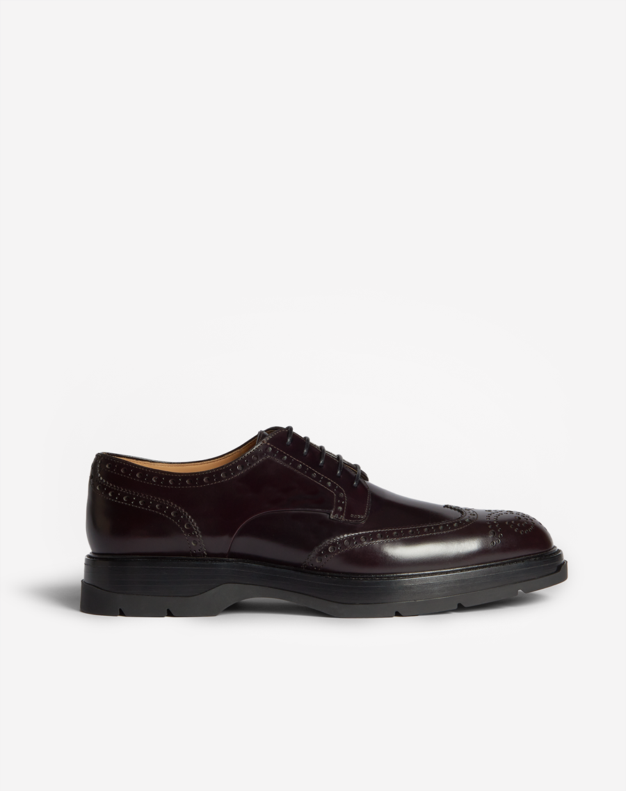Mens burgundy sales brogue shoes