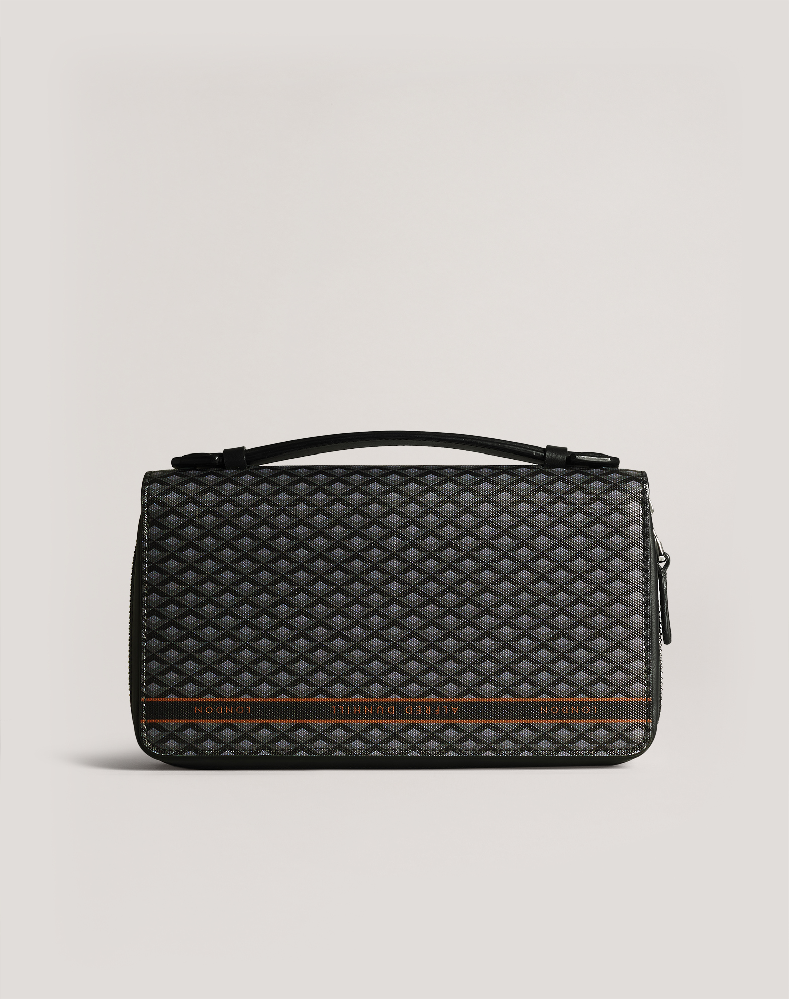 black leather organiser shoulder bag