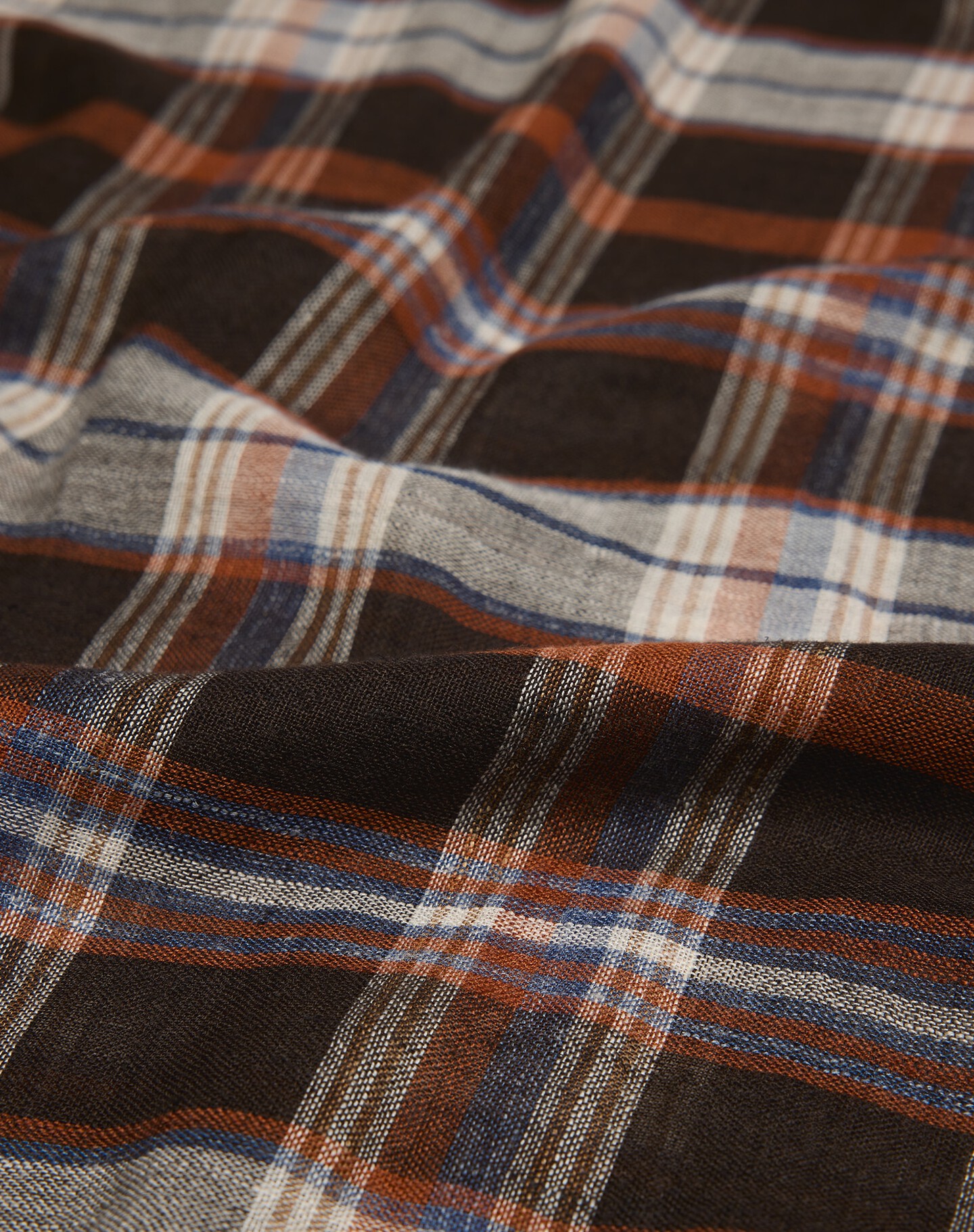 &Eacute;charpe &agrave; carreaux madras en laine, soie et lin  - 2