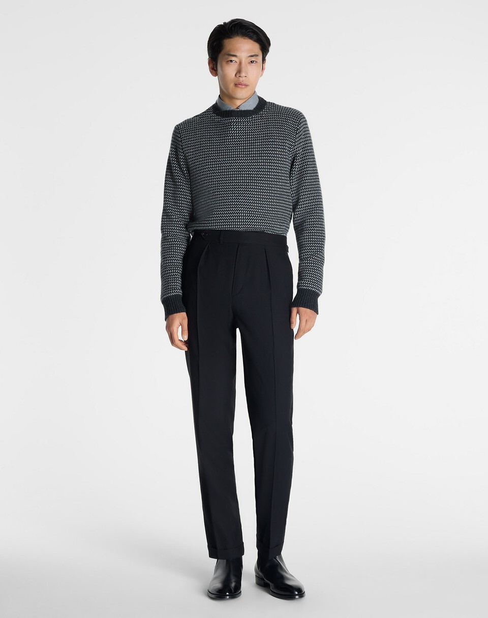 dunhill カシミア ネイルヘッド ジャカード クルーネック セーター  - View 2