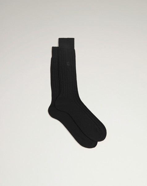 Cashmere Ribbed Cypher Embroidered Sock 