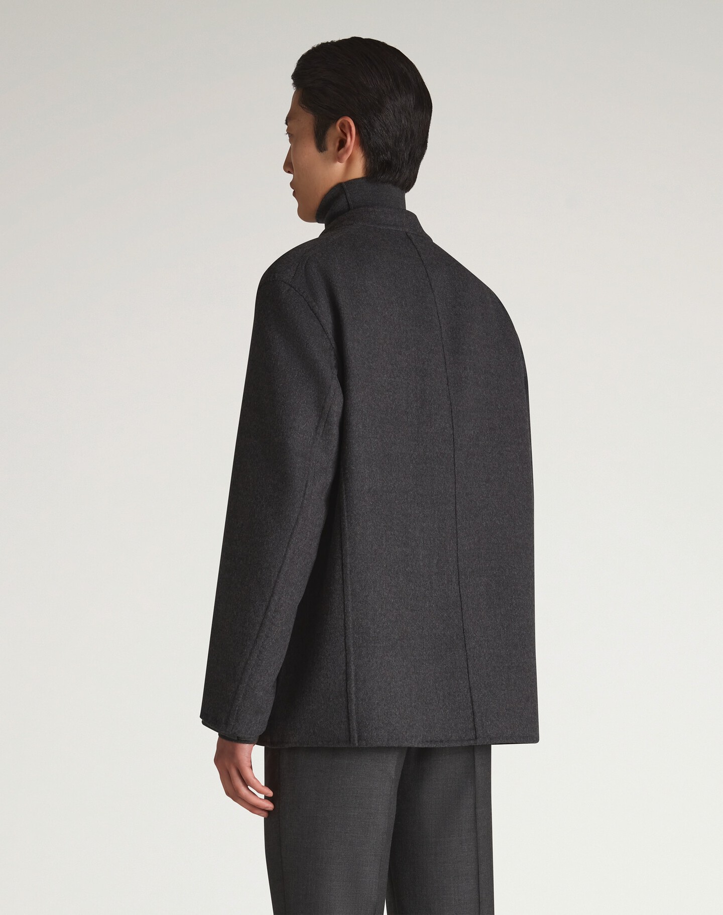 Wool Stand Collar Double Face Reversible Driving Jacket  - 4