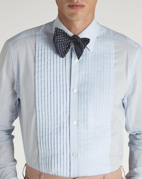 Cotton Pleated Bib Point Collar Formal Shirt
