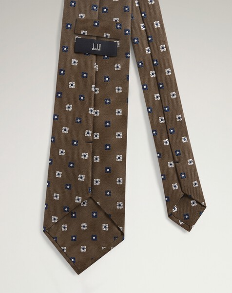 Silk Cotton Floral Medallion Woven Tie