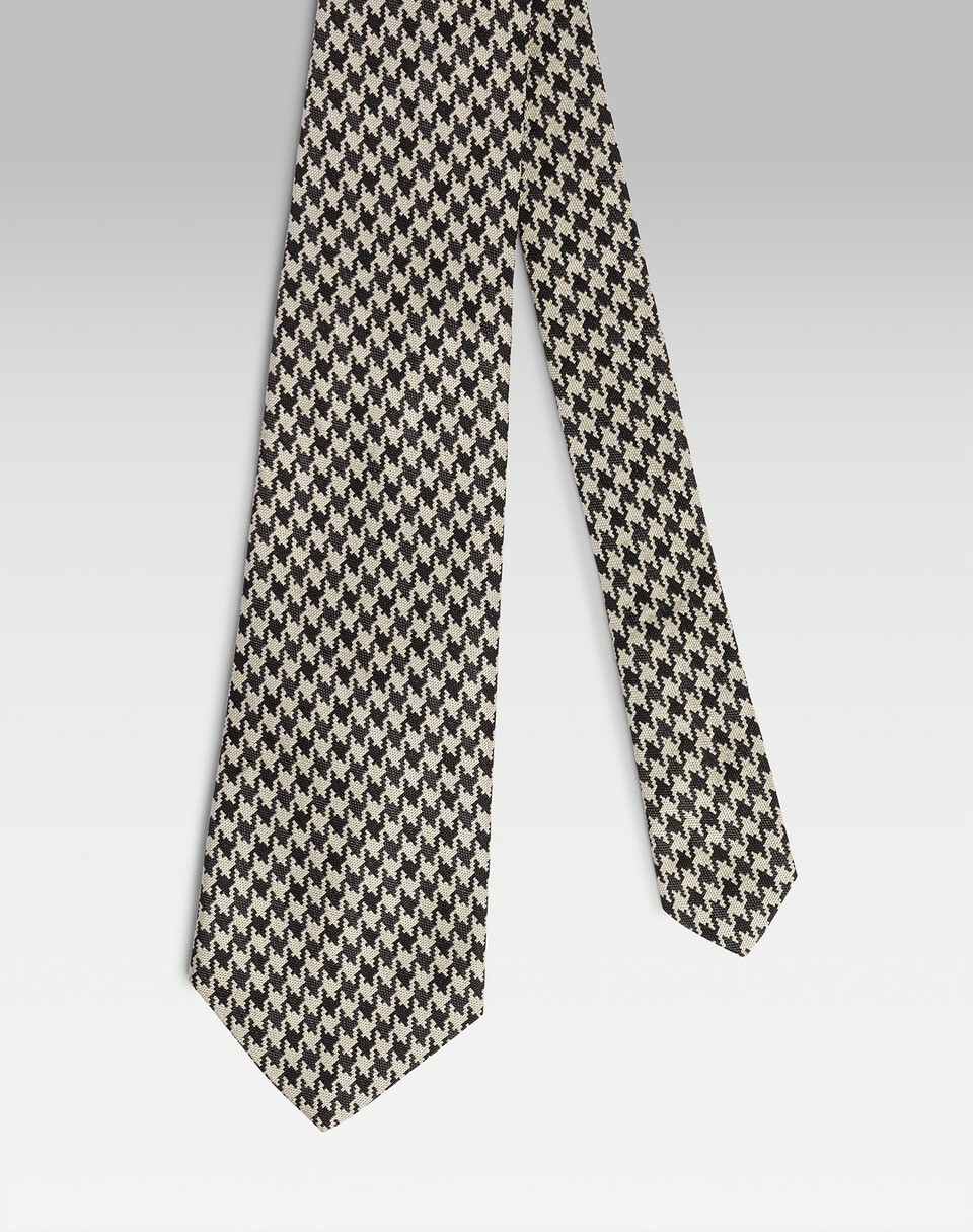 dunhill シルク ハウンドトゥース ウーブン ネクタイ 