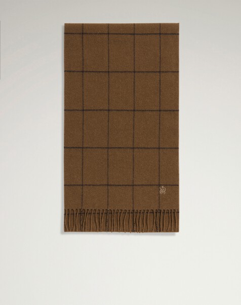 Camel Windowpane Scarf 