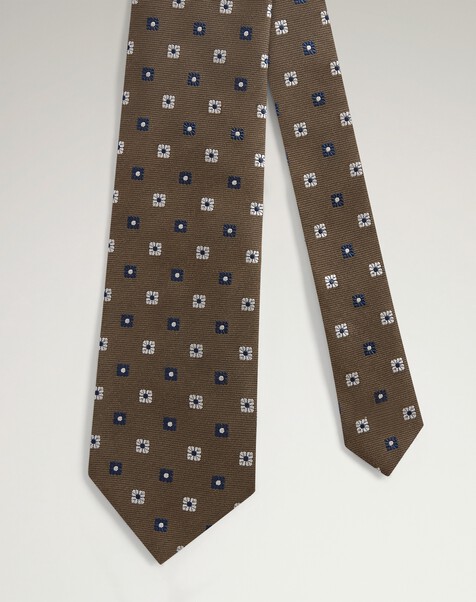 Silk Cotton Floral Medallion Woven Tie