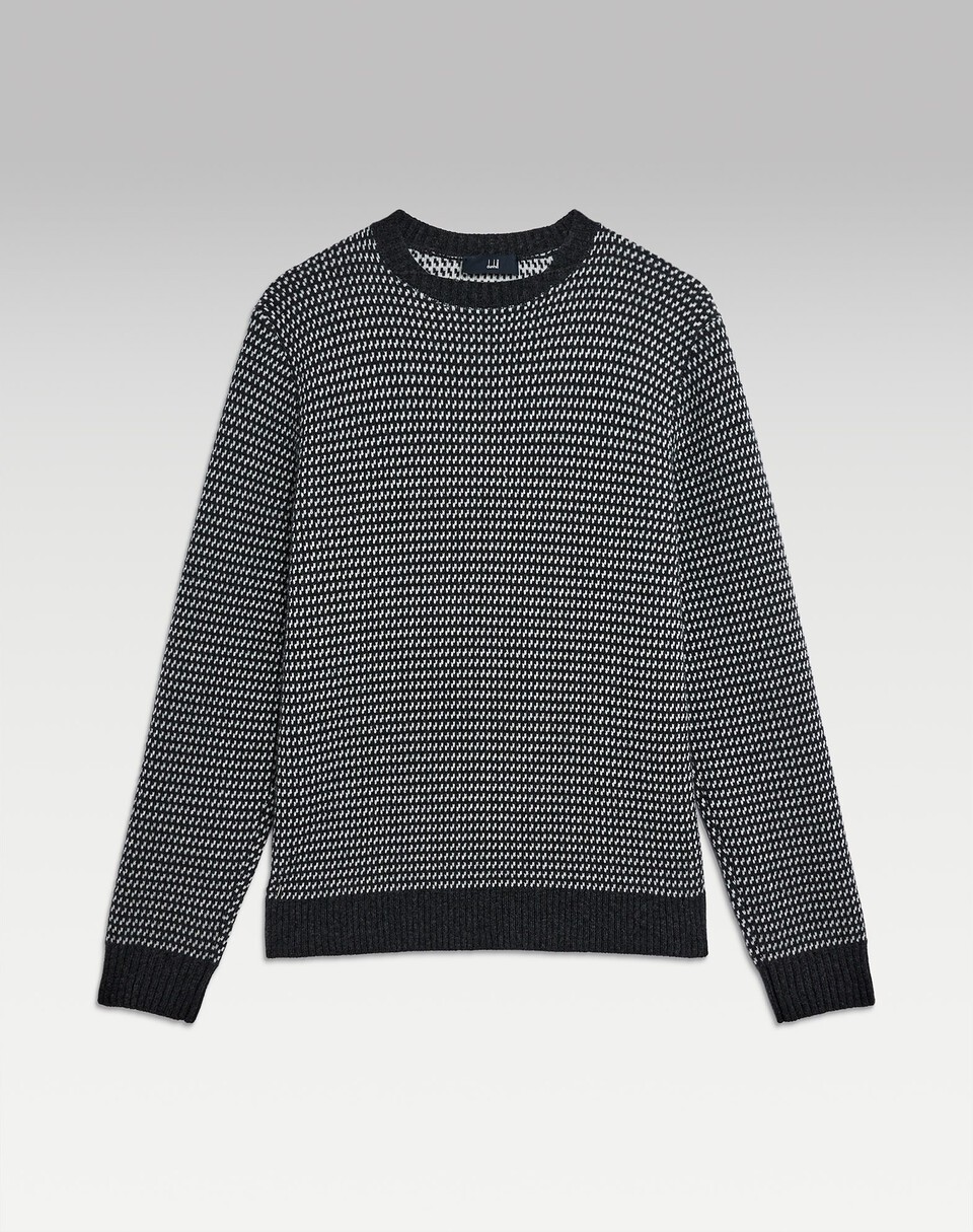 dunhill カシミア ネイルヘッド ジャカード クルーネック セーター 