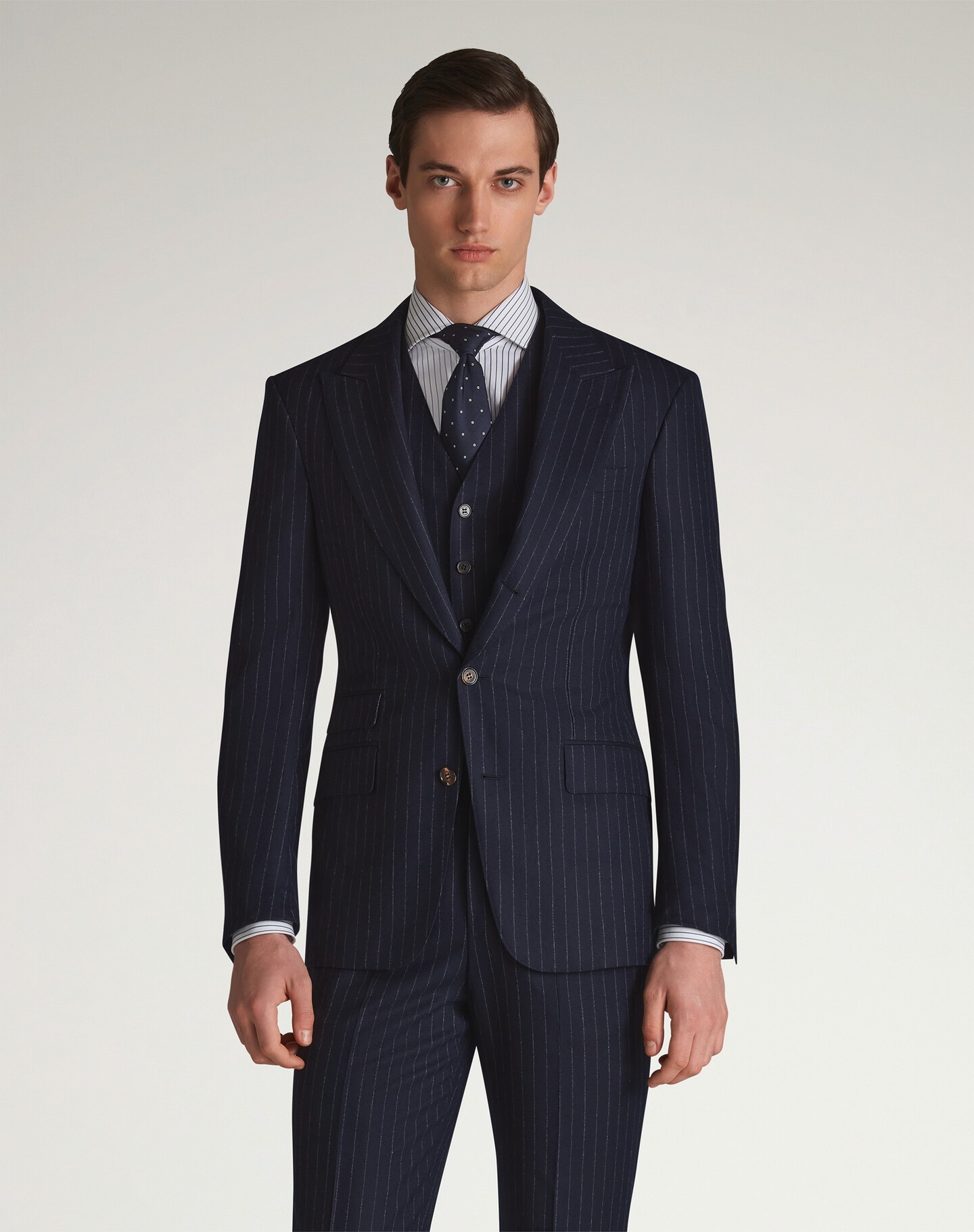 Merino Wool Chalkstripe Bourdon Single Breasted Jacket - 3