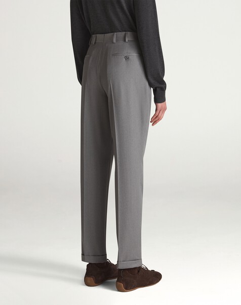 Wool Twill Single Pleat Trousers