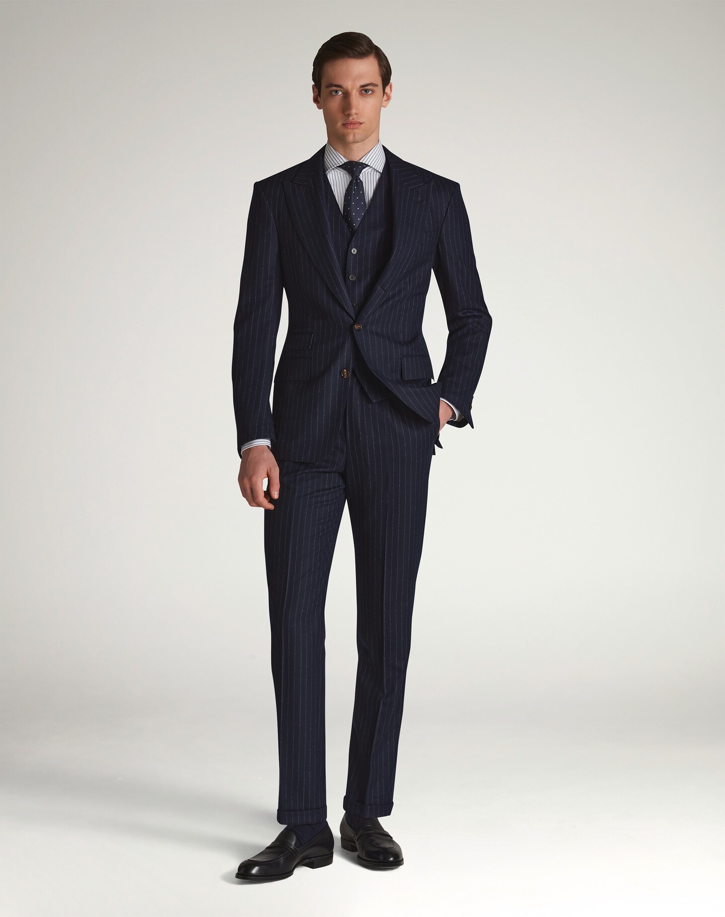 Merino Wool Chalkstripe Bourdon Single Breasted Jacket - 2