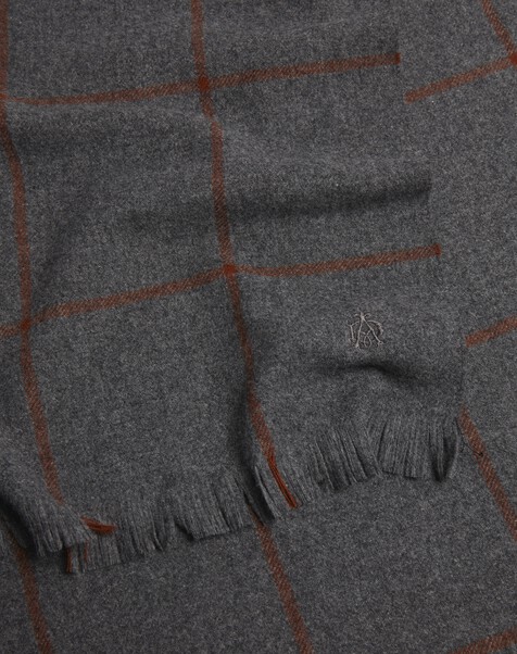 Escorial Wool Windowpane Check Scarf
