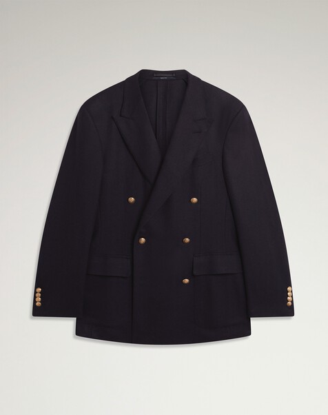 Abrigo deportivo Bourdon de cachemir con botonadura doble, Navy Abrigo deportivo Bourdon de cachemir con botonadura doble