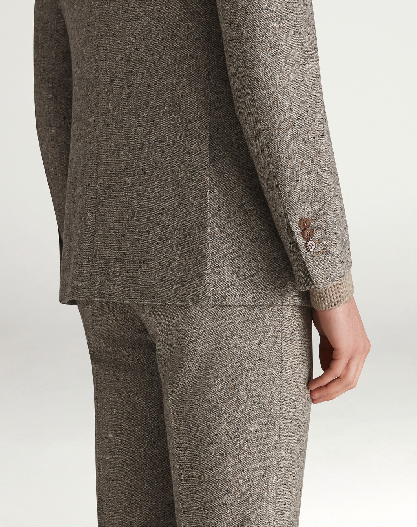 Wool Tweed Donegal Bourdon Single Breasted Jacket - 6