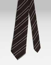 CHOCOLATE_BROWN - dunhill シルク ダブルストライプ グレナディン ウーブン ネクタイ