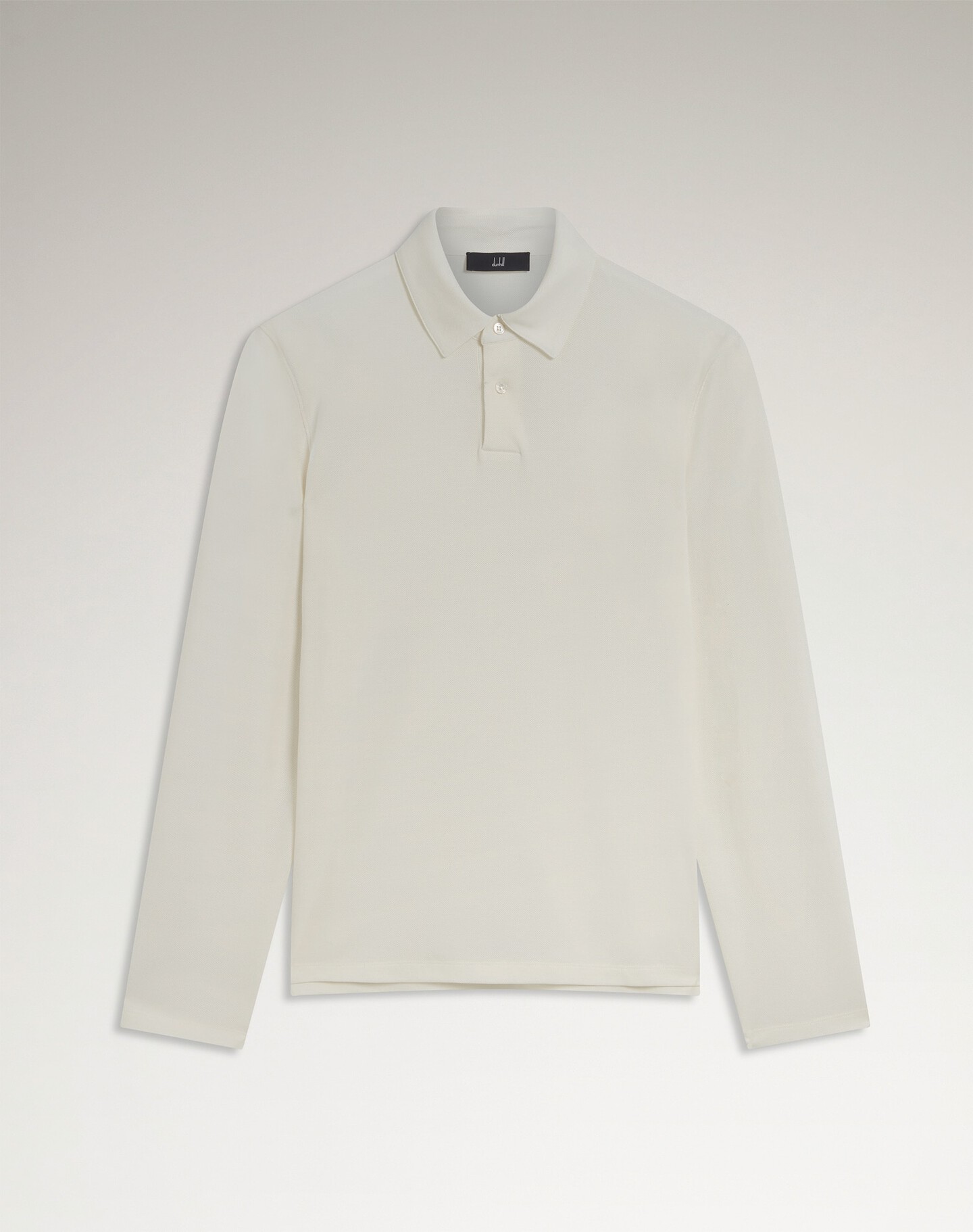 Cotton Silk Pique Long Sleeve Polo - 1