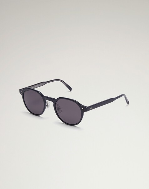 Hobnail Acetate Slim Round Frame Sunglasses