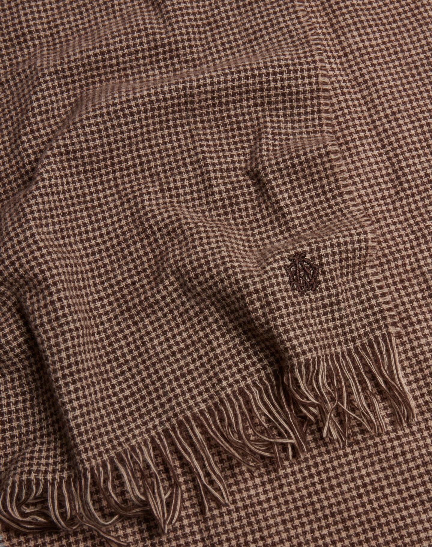 &Eacute;charpe l&eacute;g&egrave;re en cachemire et en laine pied-de-poule  - 2