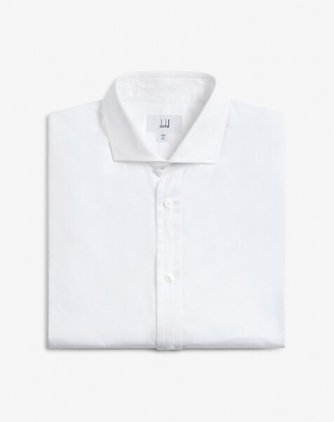 Classic Cotton Twill Spread Collar Short Sleeve Formal Shirt