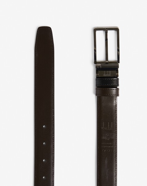 Reversible 30mm Rounded Roller Buckle Smooth Leather Belt