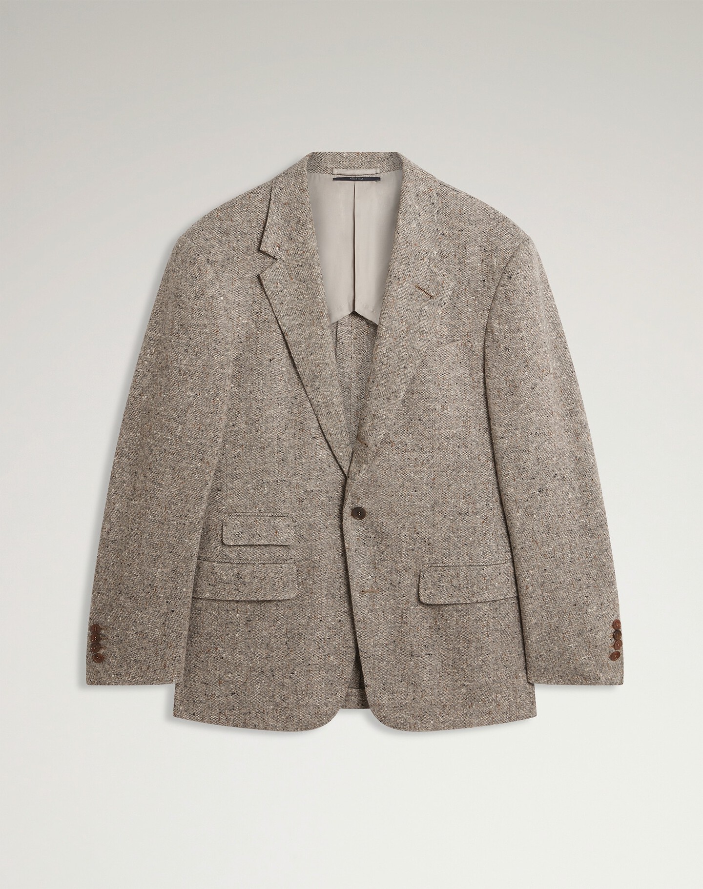 Wool Tweed Donegal Bourdon Single Breasted Jacket - 1
