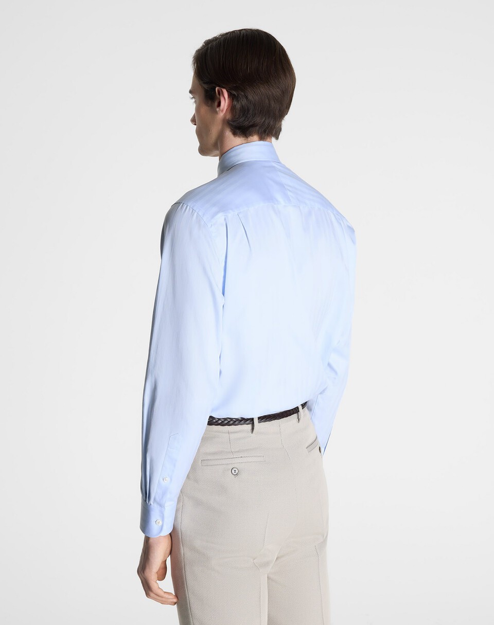 dunhill シーアイランドコットン ヘリンボーン ハーフスプレッドカラー シャツ  - View 5