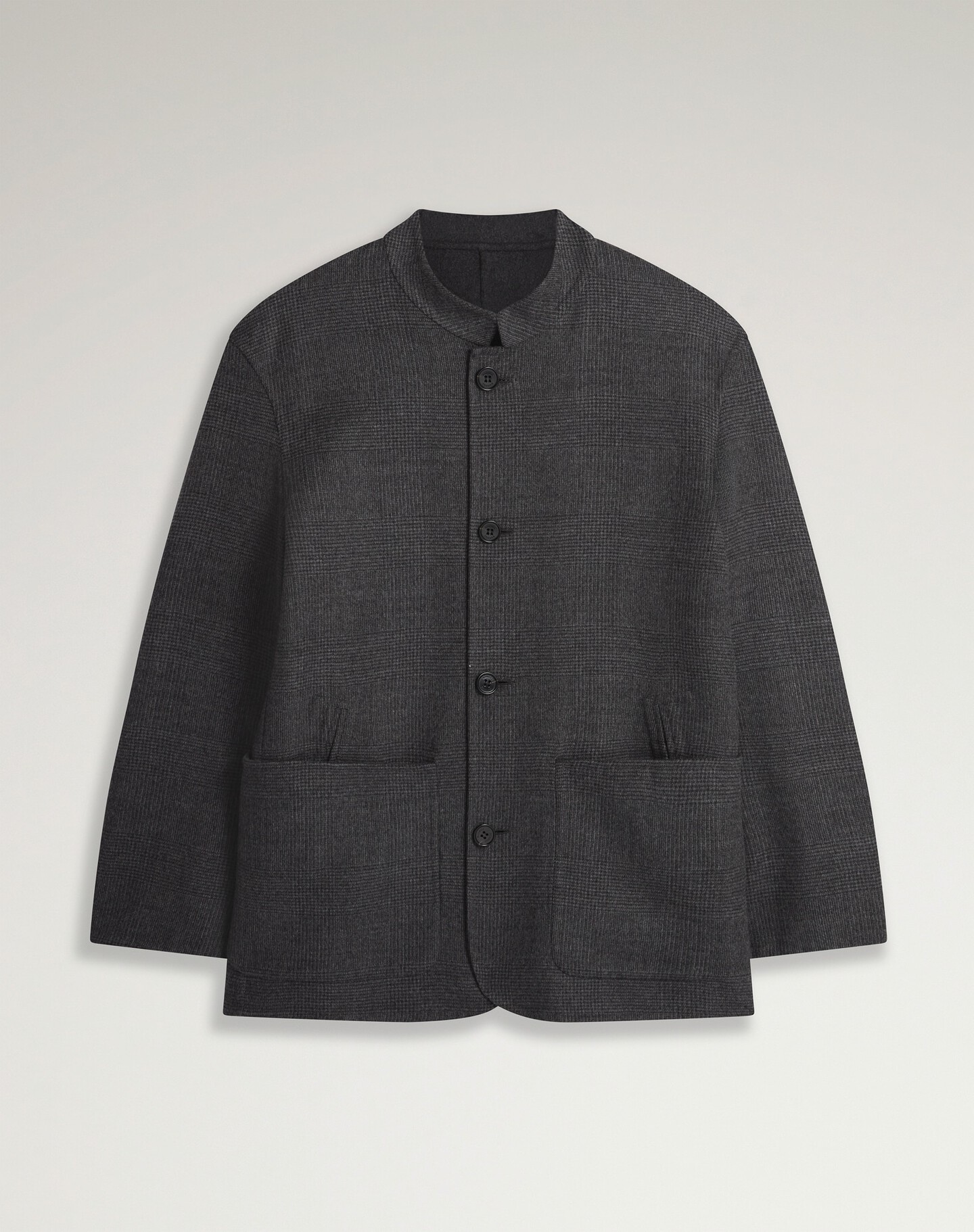 Wool Stand Collar Double Face Reversible Driving Jacket  - 1