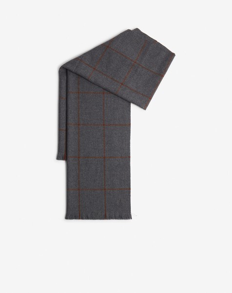 Escorial Wool Windowpane Check Scarf