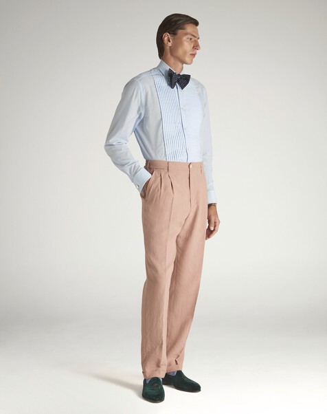 Cotton Pleated Bib Point Collar Formal Shirt