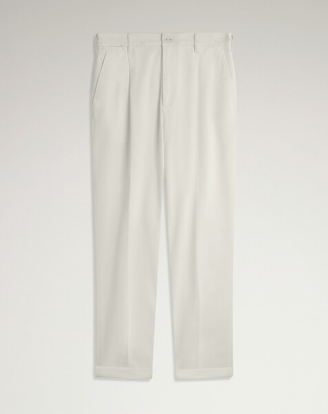 Stretch Cotton Twill Double Pleat Chinos