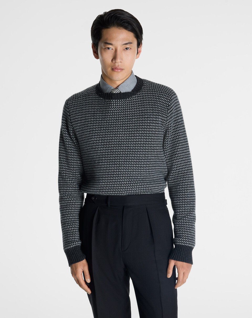 dunhill カシミア ネイルヘッド ジャカード クルーネック セーター  - View 3