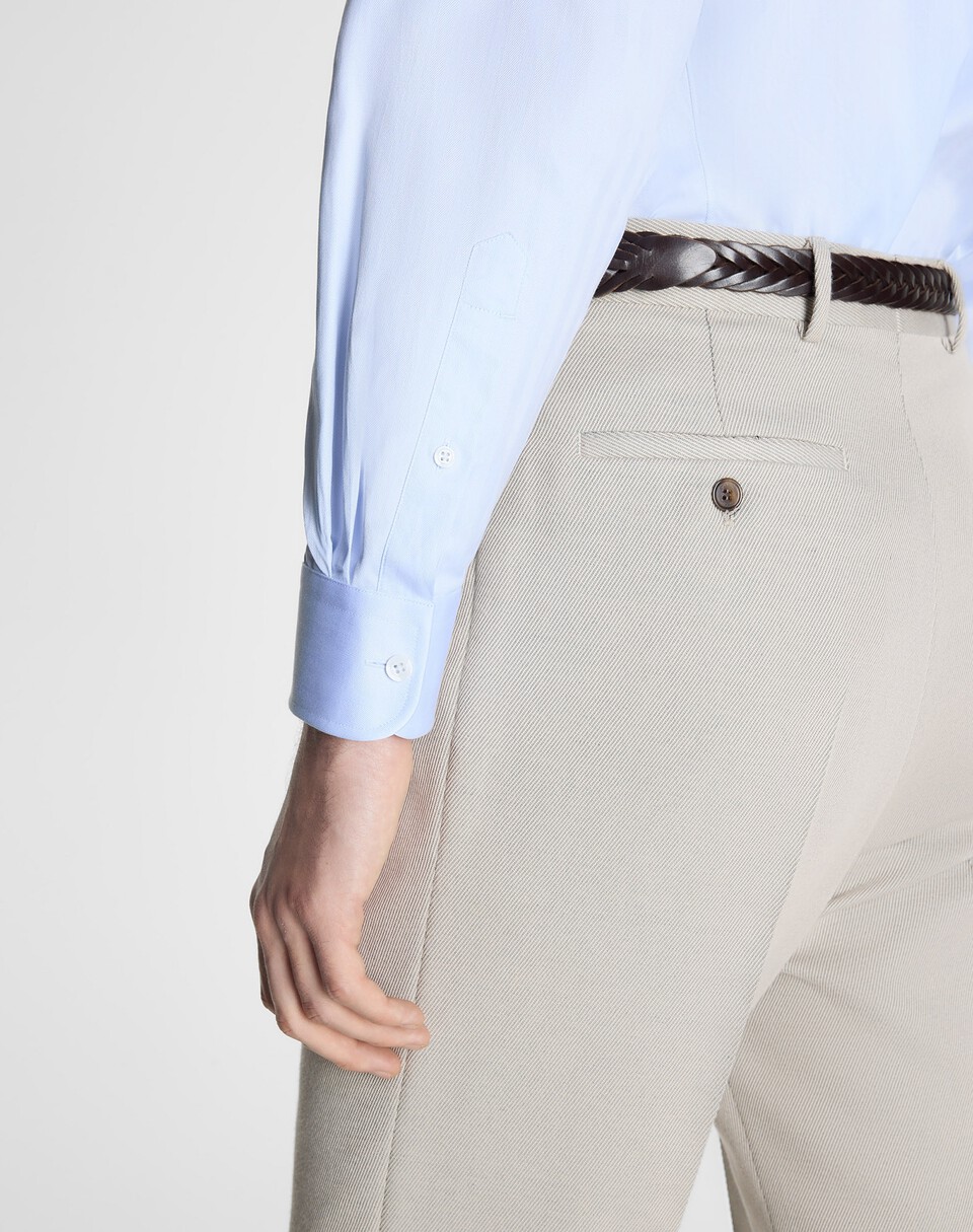 dunhill シーアイランドコットン ヘリンボーン ハーフスプレッドカラー シャツ  - View 4