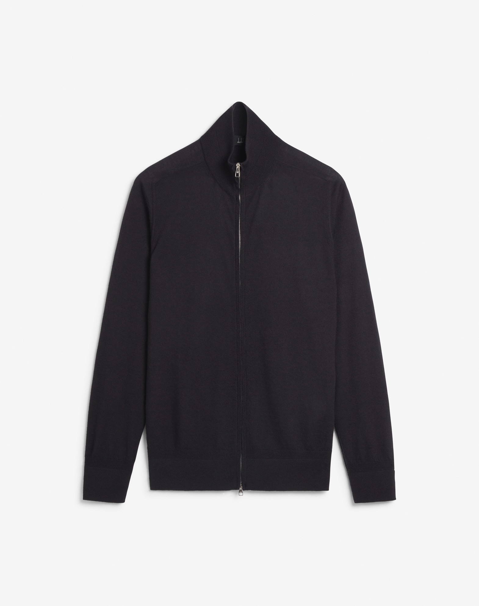 ダンヒル | ブラック スーパーファインカシミア ジップスルー