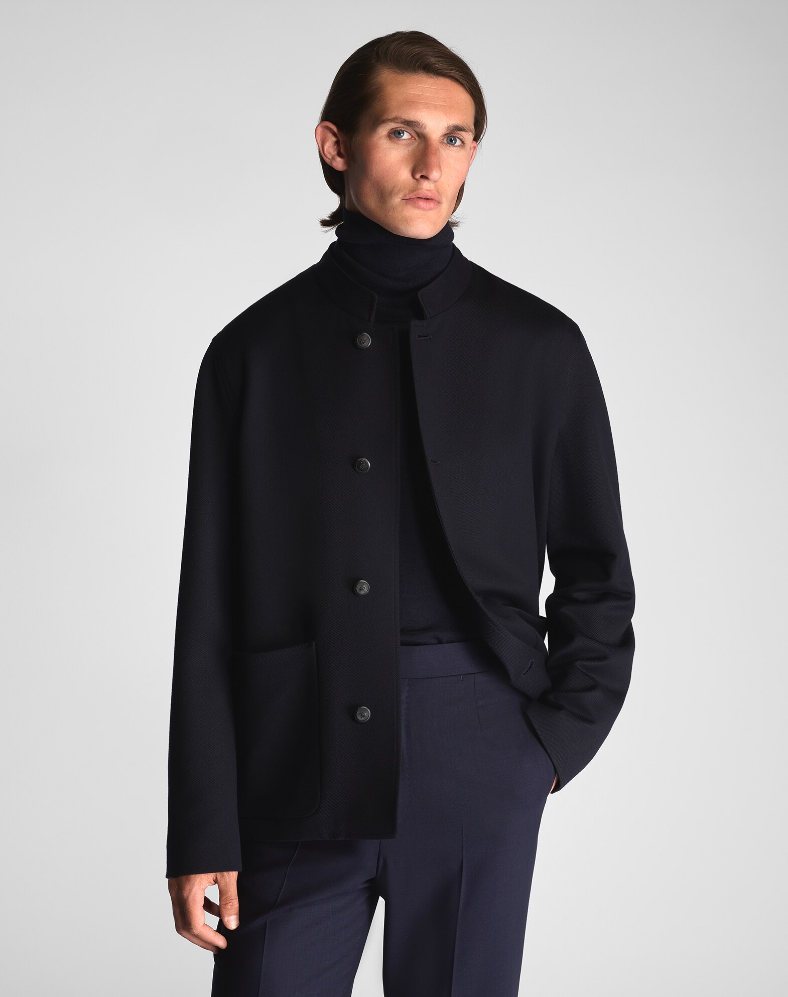 dunhill | Wool Cashmere Stand Collar Driving Jacket for men
