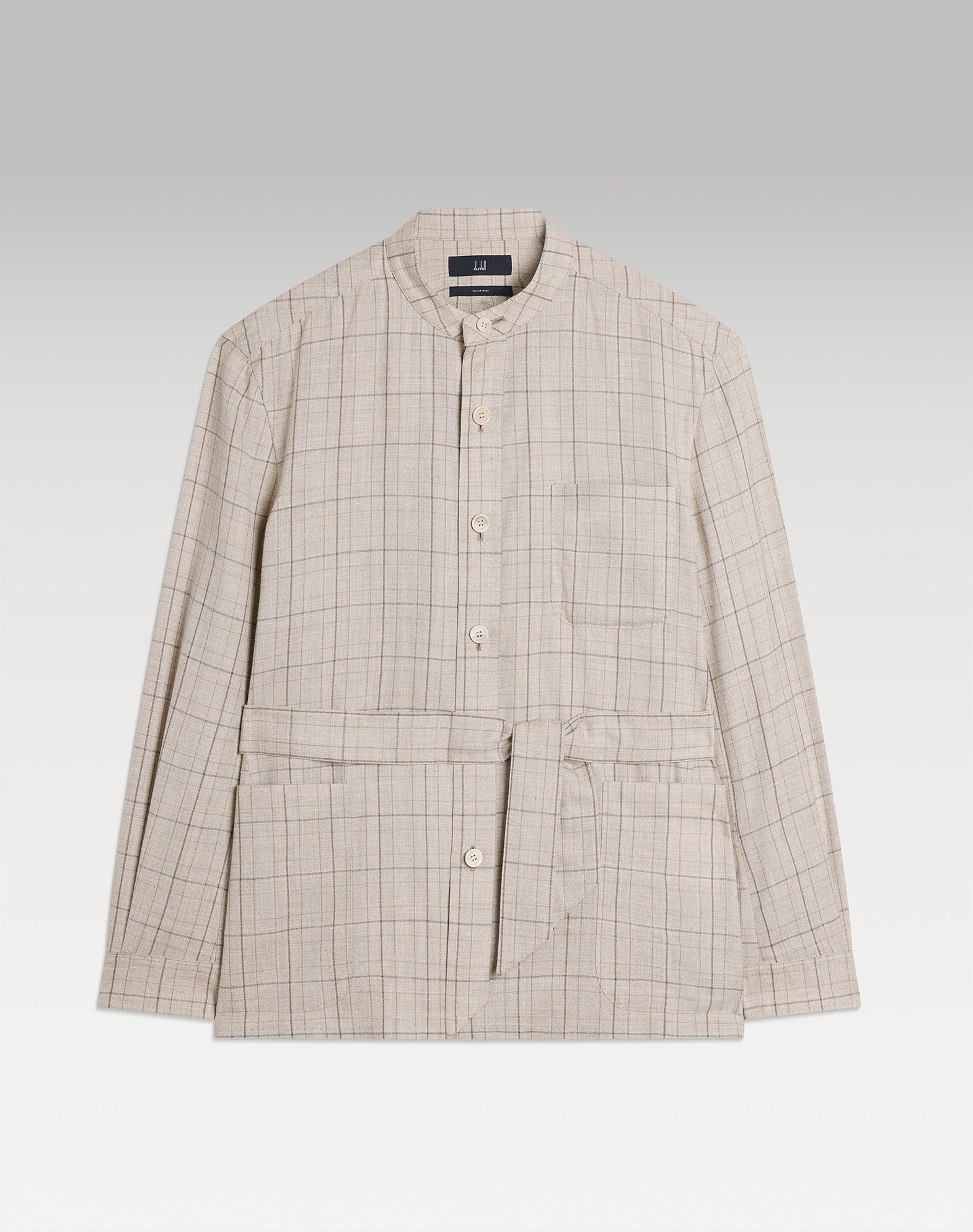 dunhill | Wool Silk Linen Tattersall Check Shirt Jacket for men