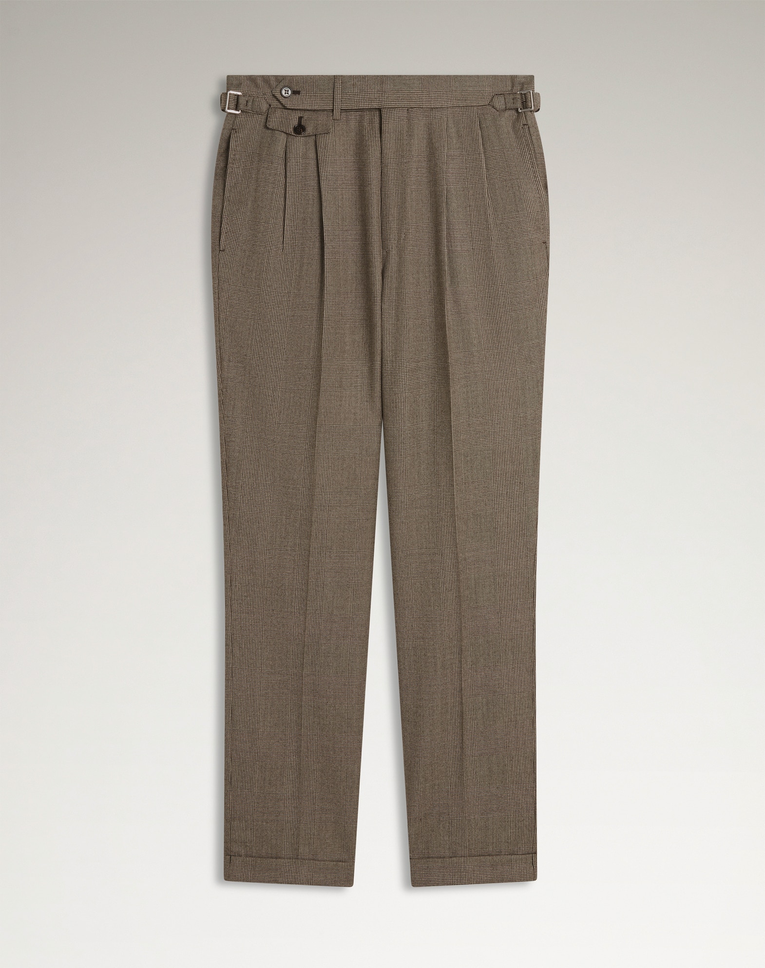 パンツ dunhil made in Italy wool wide trousers dunhill | Wool Glen Check Double Pleated Trousers for men