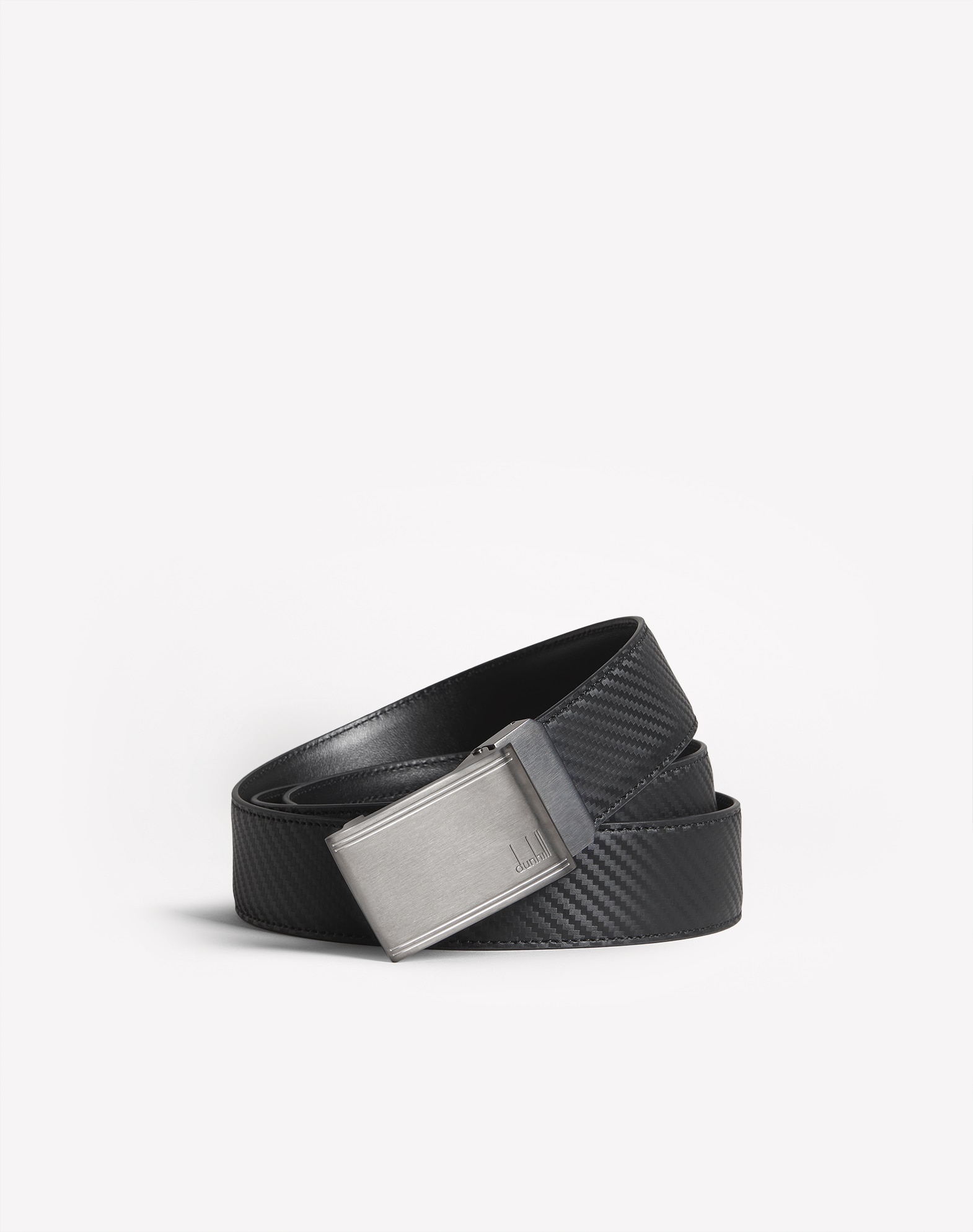dunhill ブラック ベルト dunhill | 35mm Automatic Racing Buckle Chassis Leather Belt for men