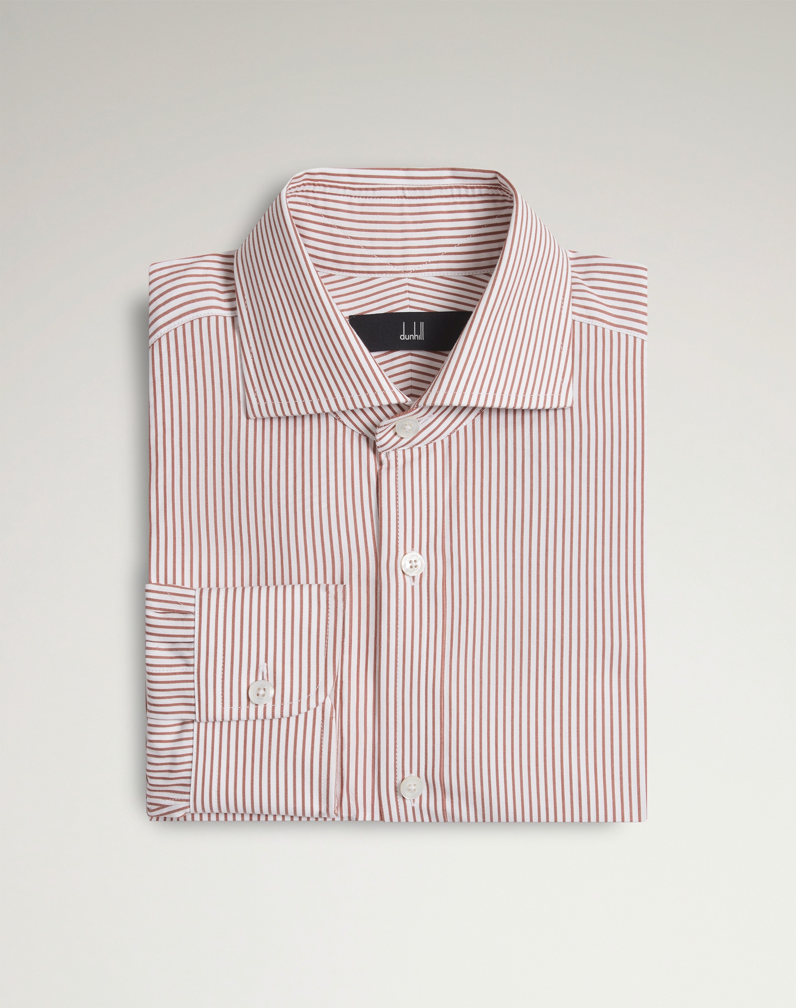 ダンヒル | コットンピンストライプ ロングスリーブ スプレッドカラー