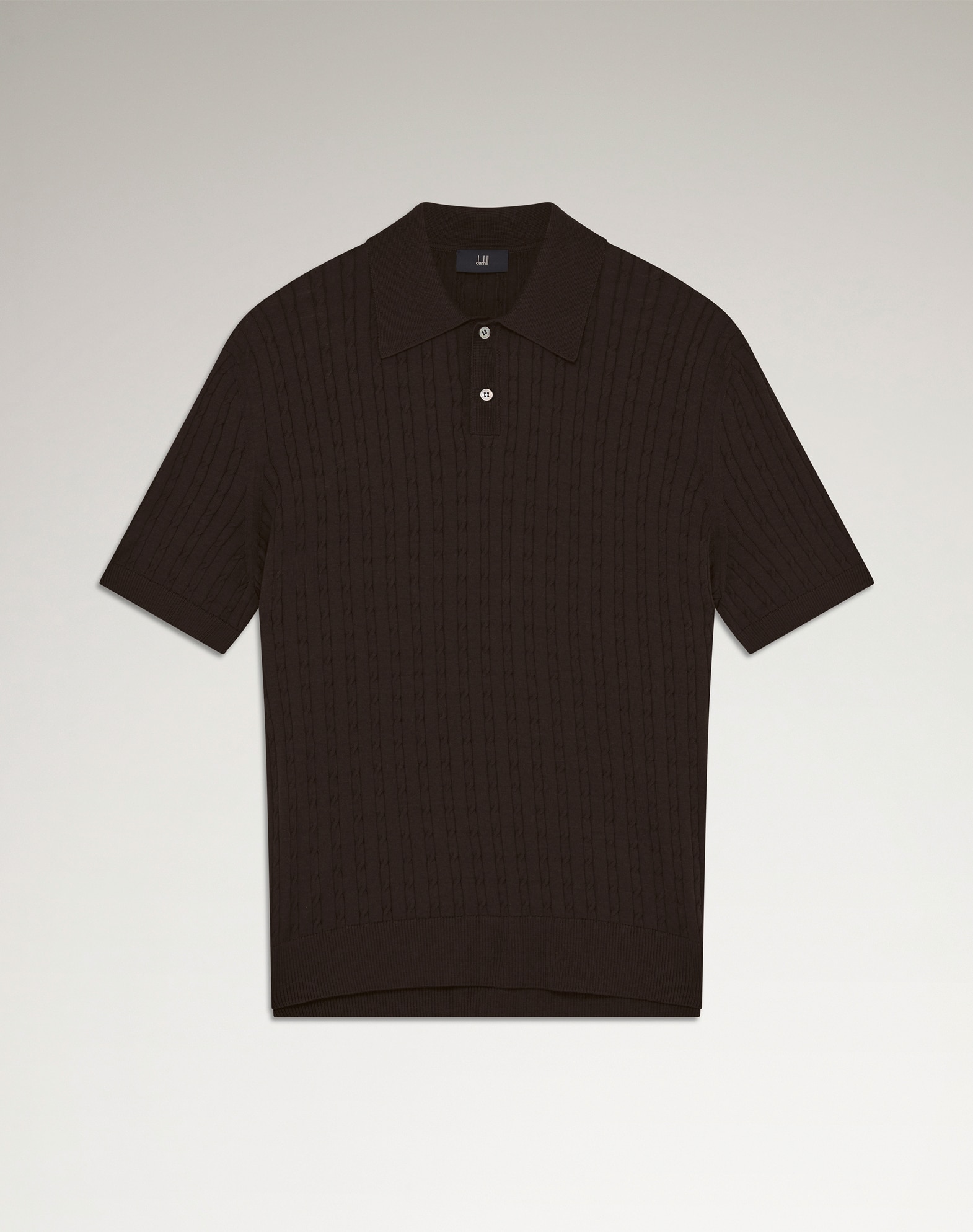 dunhill メッシュ編み ポロシャツ ベージュ　シルク100% She's Closet ニット セーター 透かし編み長袖ポロシャツメッシュ
