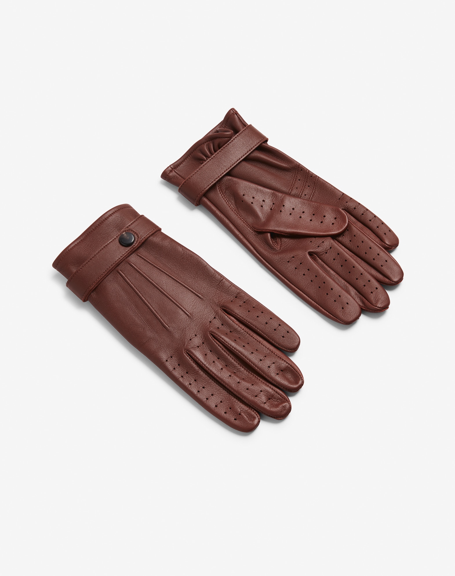 ダンヒル | ブラック レザー ラップ ドライビンググローブ メンズ