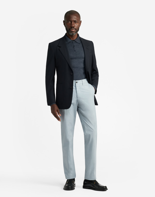 Men's Grey Garment Dye Cotton Poplin Chinos | dunhill SE