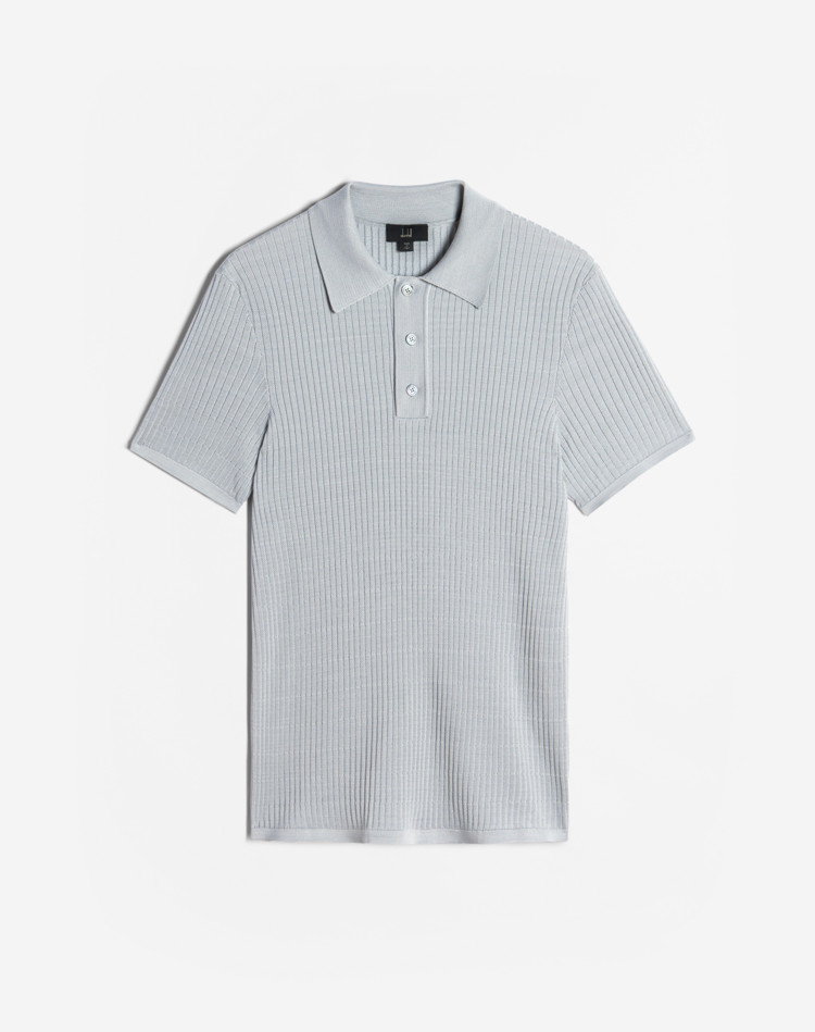 DUNHILL POLOS Man Rollagas Texture Silk Short Sleeve Polo f