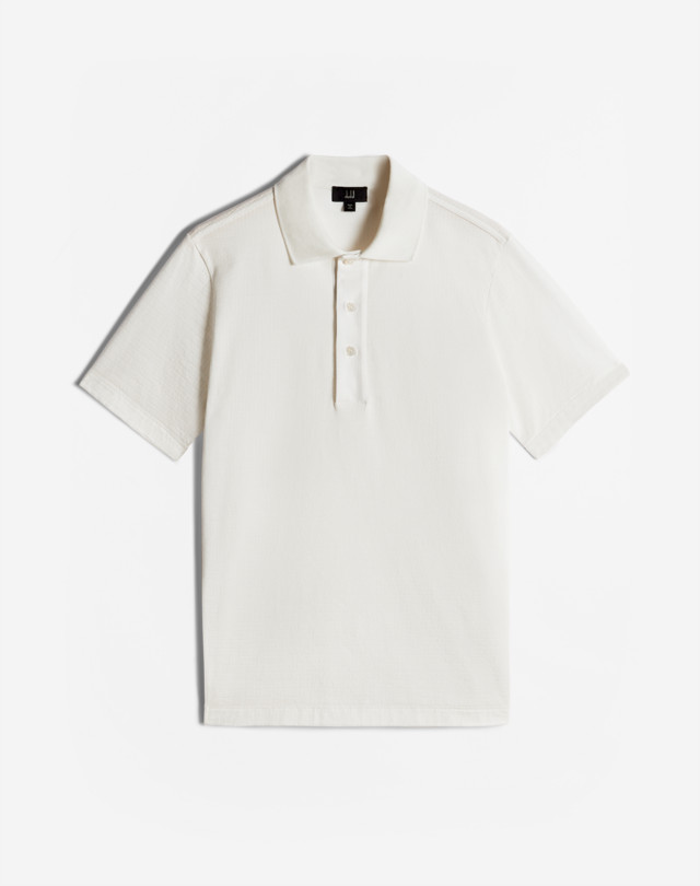Men s White Rollagas Texture Short Sleeve Polo dunhill US Online