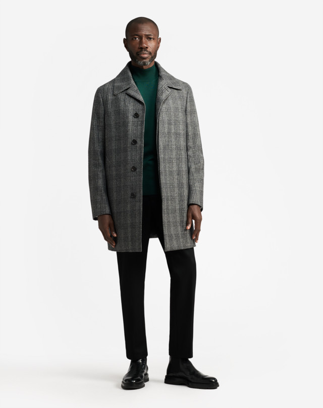 Men's Charcoal Rollagas Prince Of Wales Check Wool Car Coat | dunhill ...